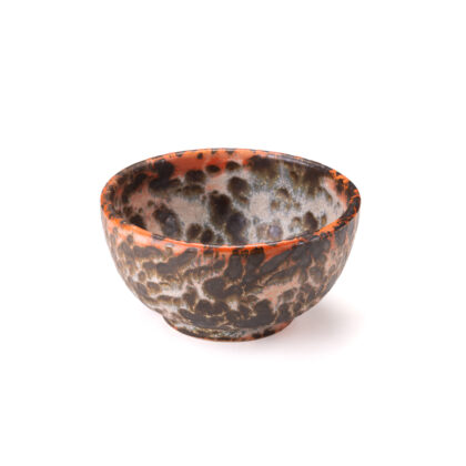 Tazon Boleado con Pata 14x7cm-Rosa Mate Acuarela Negro Lumbre