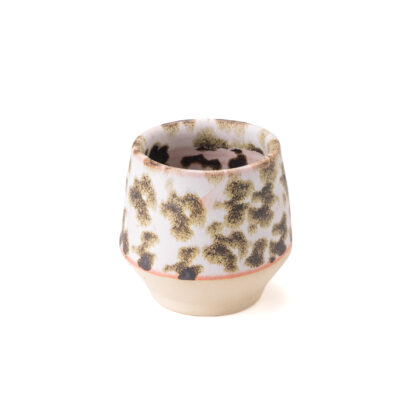 Vaso Angular 12oz-Blanco Acuarela Cafe y Rosa