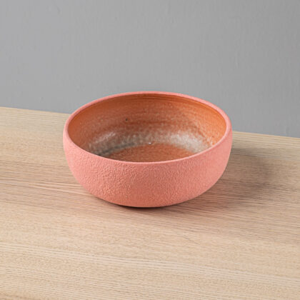 Plato Hondo 20x8cm-Engobe Rosa interior Rosa Mate