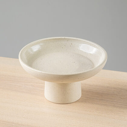 Plato Pedestal 30cm-Arcilla Interior Natural Brillante