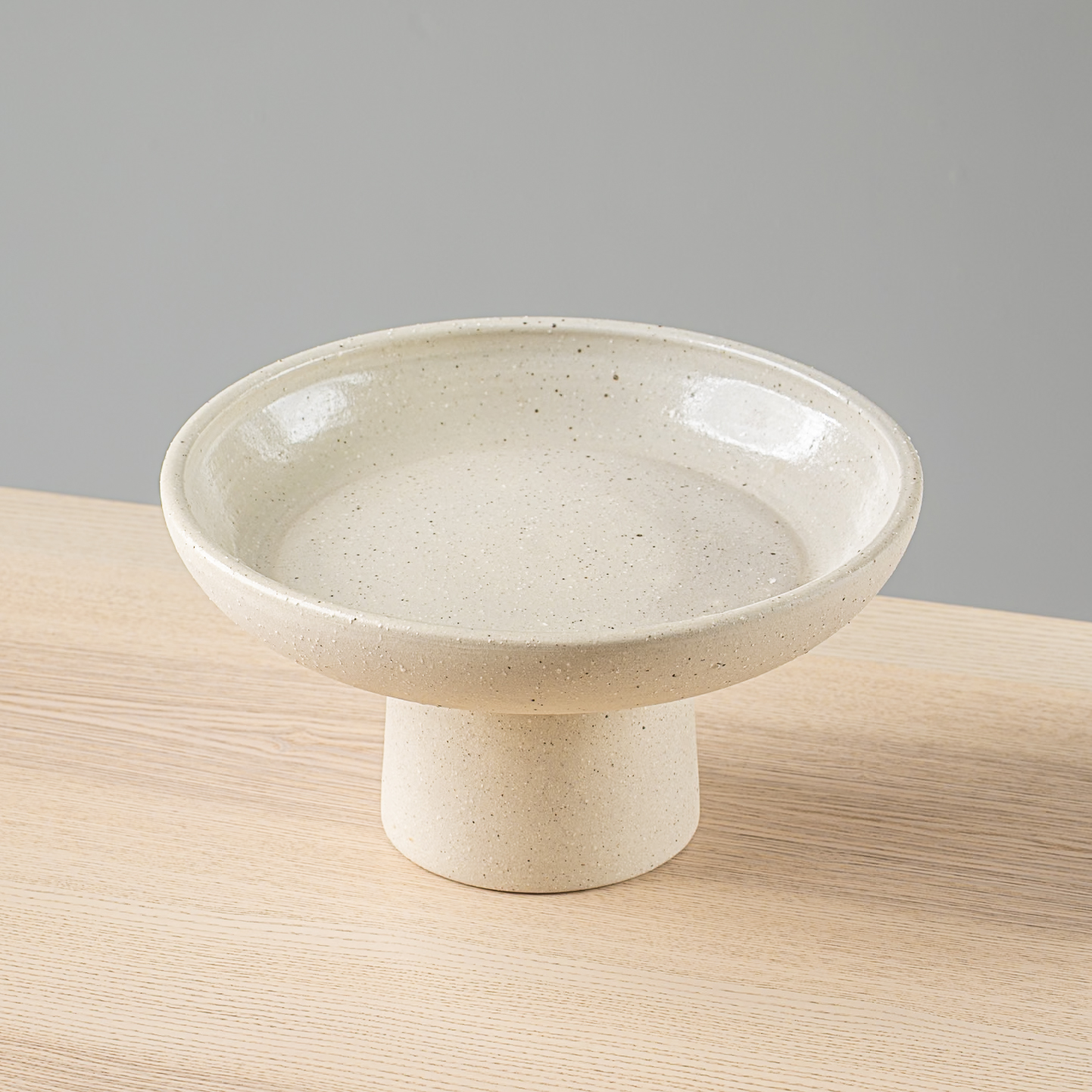 Plato Pedestal 30cm-Arcilla Interior Natural Brillante