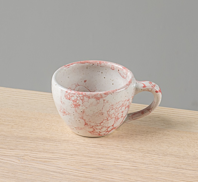 Taza Latte 12oz-Blanco Burbuja Rosa