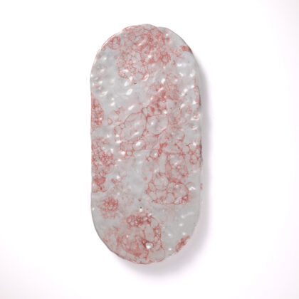 Charola 32x15cm-Blanco Satin Burbuja Rosa