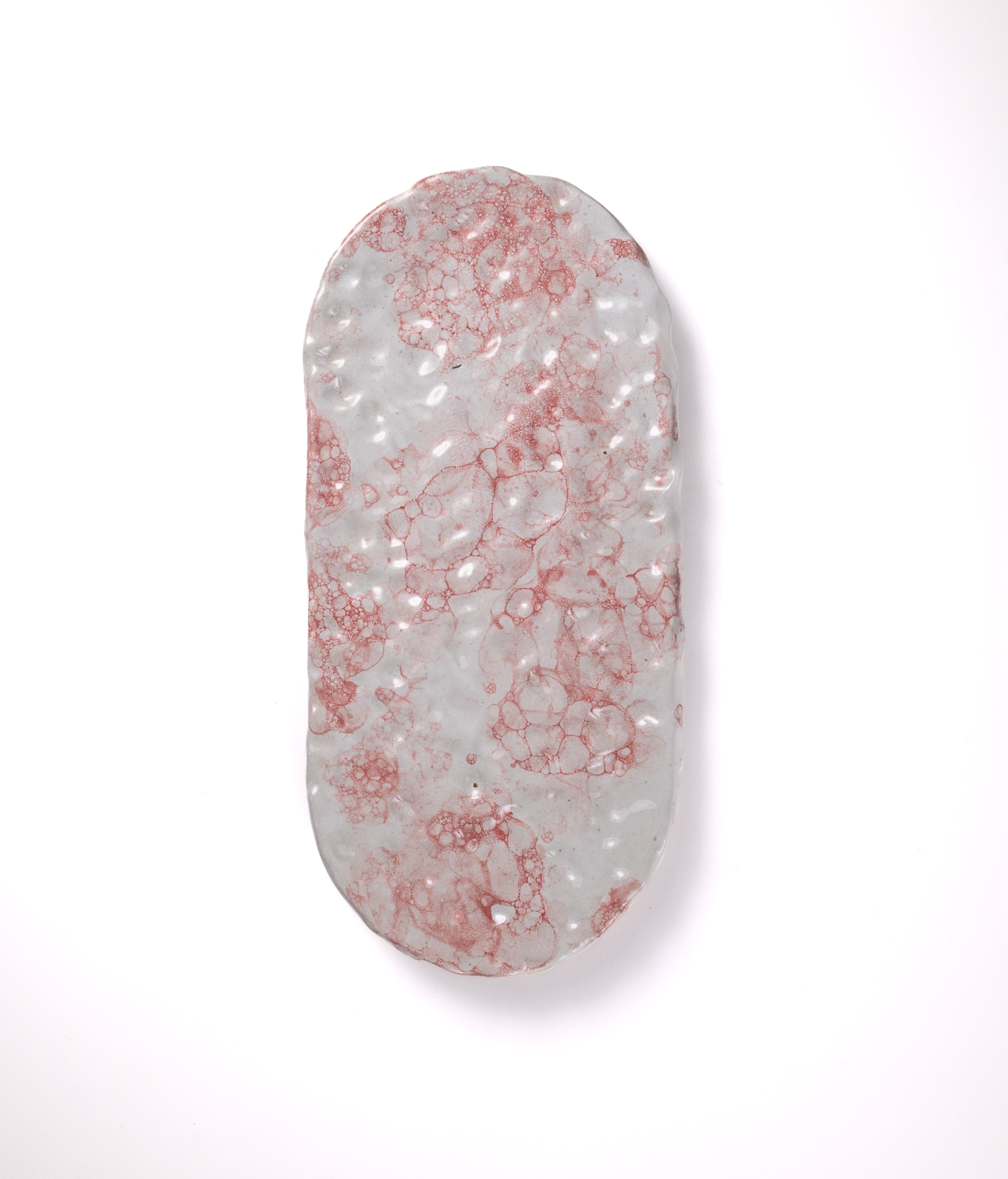 Charola 32x15cm-Blanco Satin Burbuja Rosa