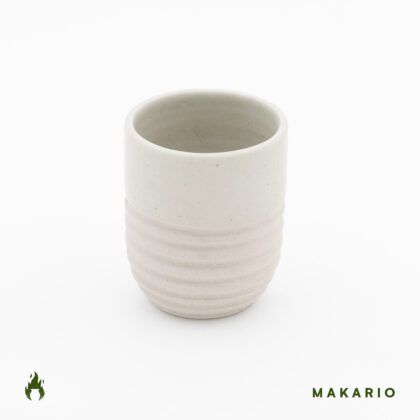 Vaso Boleado Rayado 10oz-Pasta y Blanco Mate
t