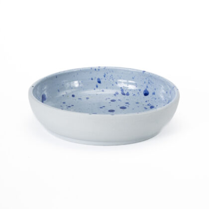 Plato Hondo 28cm-Pasta Azul interior Jaspeado Azul Natural Brillante