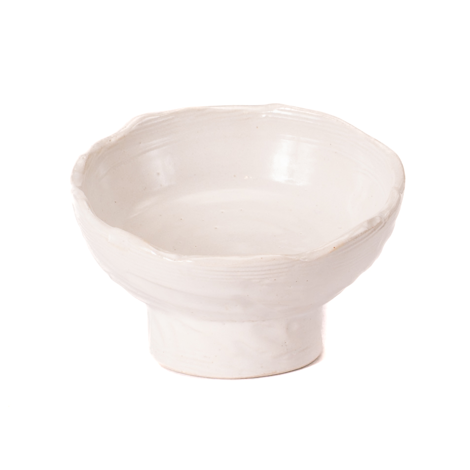 Tazon con Pata Irregular 16cm-Blanco Semi Brillante