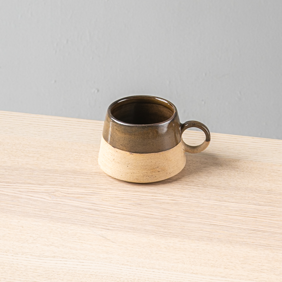 Taza Angular 12oz-Pasta Oxido Mitad Cafe Oxido