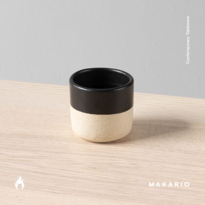 Vaso Recto 5oz-Pasta Natural Mitad Negro Mate