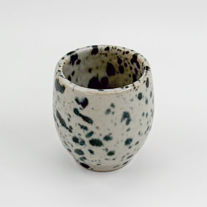 Vaso Oval 6oz-Blanco Jaspeado Negro