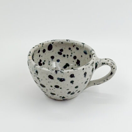 Taza Latte 12oz-Blanco Jaspeado Negro