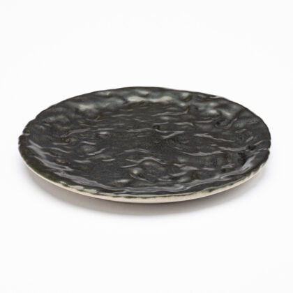 Plato Plano 28cm-Negro mate con textura