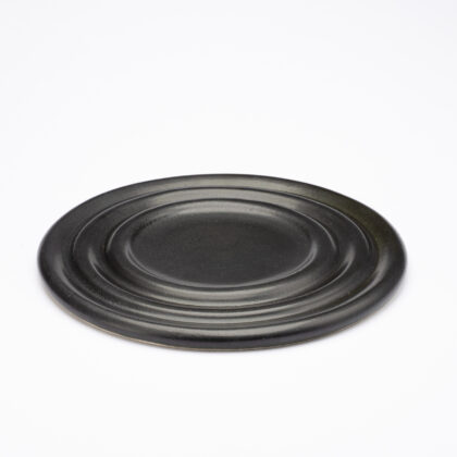 Plato Plano Con Bordes 28cm-Negro Mate