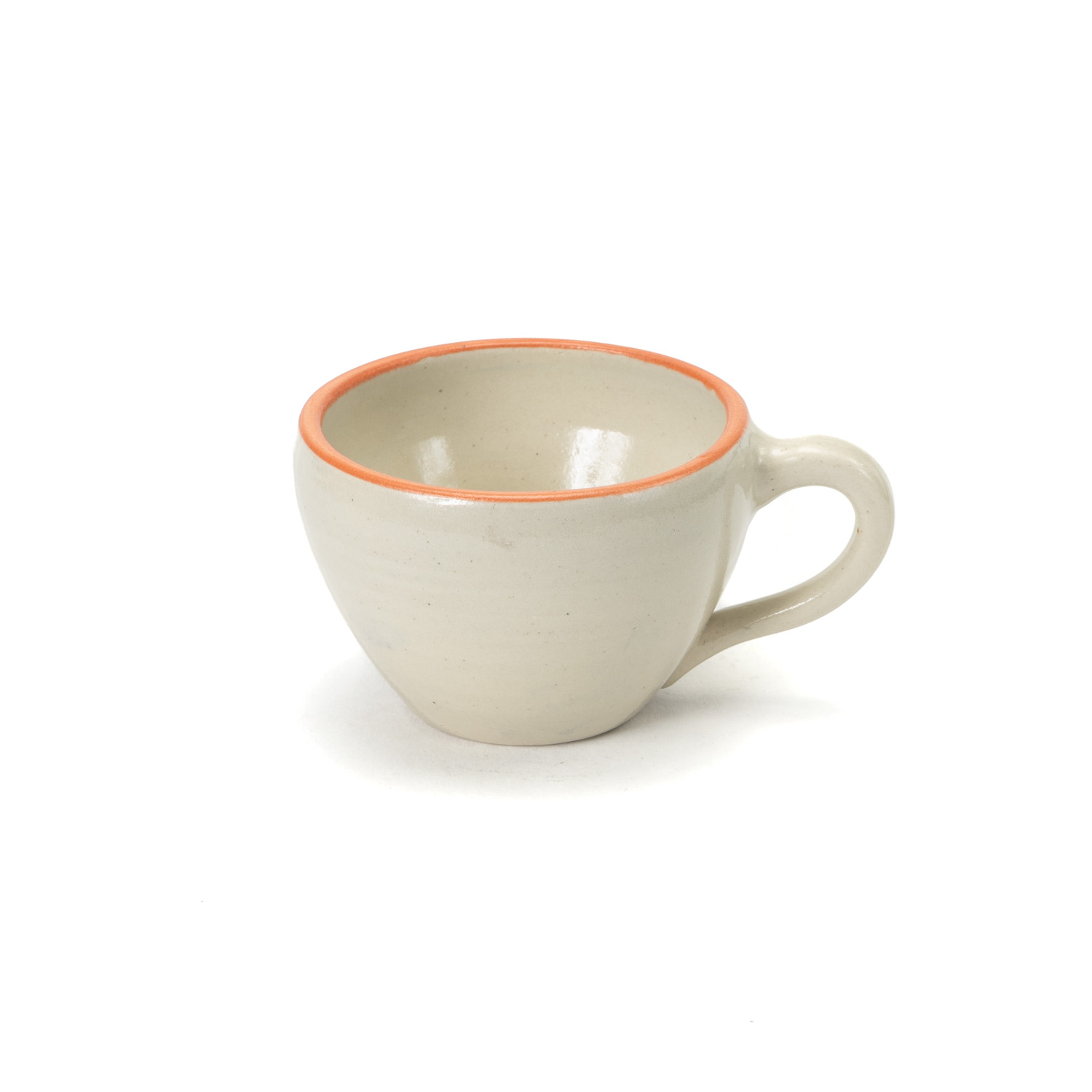 Taza Latte 12oz-Blanco Orilla Tangerina