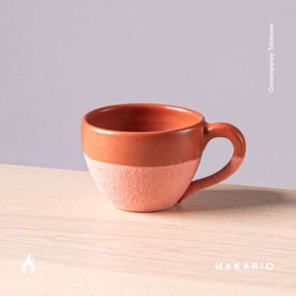 Taza Latte 12oz-Rosa mate mitad engobe rosa