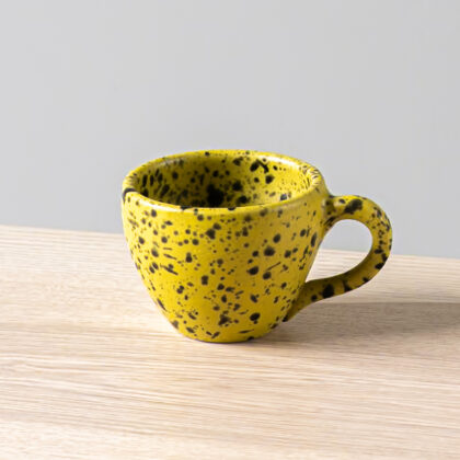 Taza Latte 10oz-Amarillo Mate Jaspeado Negro