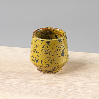 Vaso Angular 12oz-Amarillo Oxido Jaspeado Negro