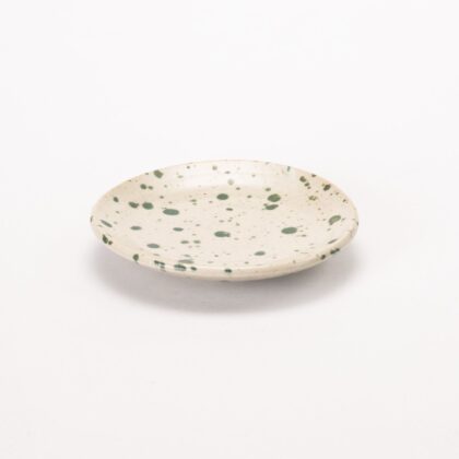 Plato para taza 14cm-Blanco Jaspeado Verde Marino