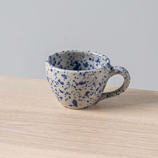 Taza Latte 12oz-Blanco Jaspeado Azul